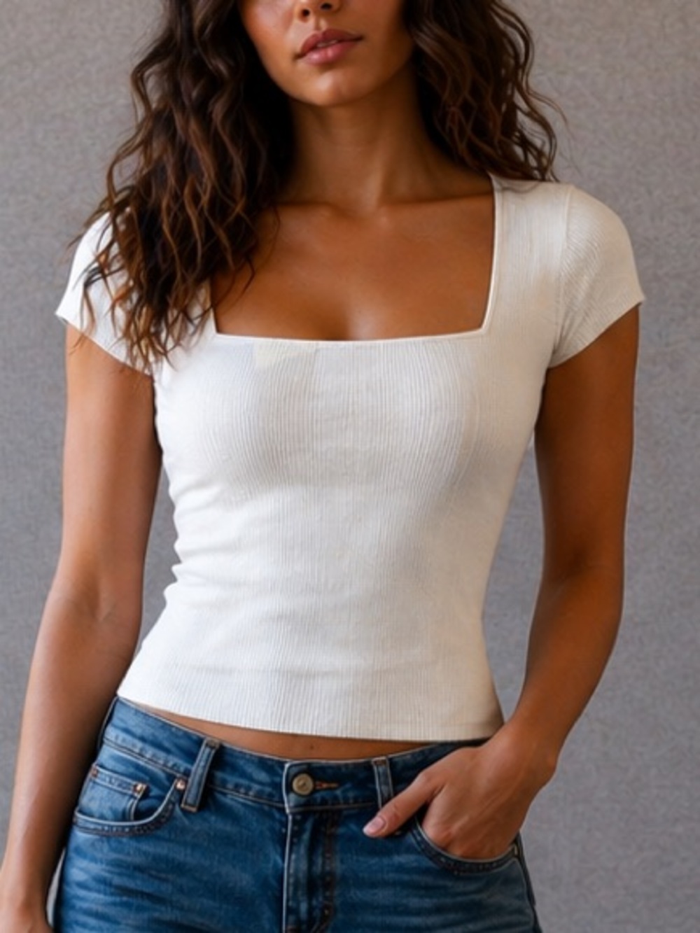3/$25!!! Abercrombie & Fitch White Ribbed Top